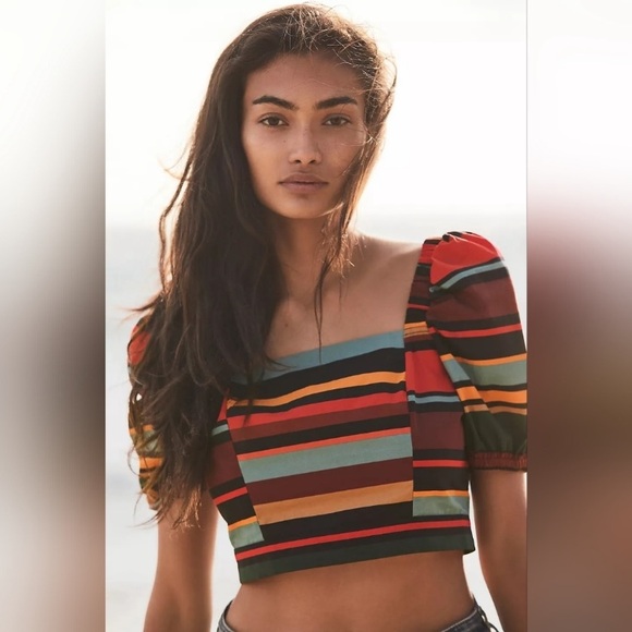 FARM Rio Tops - Farm Rio Ari Stripe Crop Top